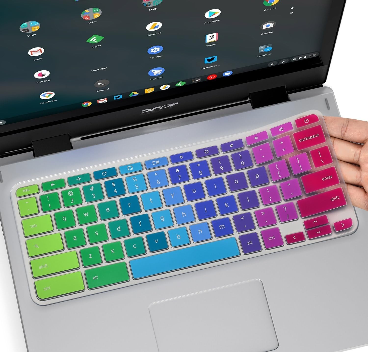 Ultra-Thin Silicone Keyboard Cover for Acer Chromebook - Washable & Waterproof