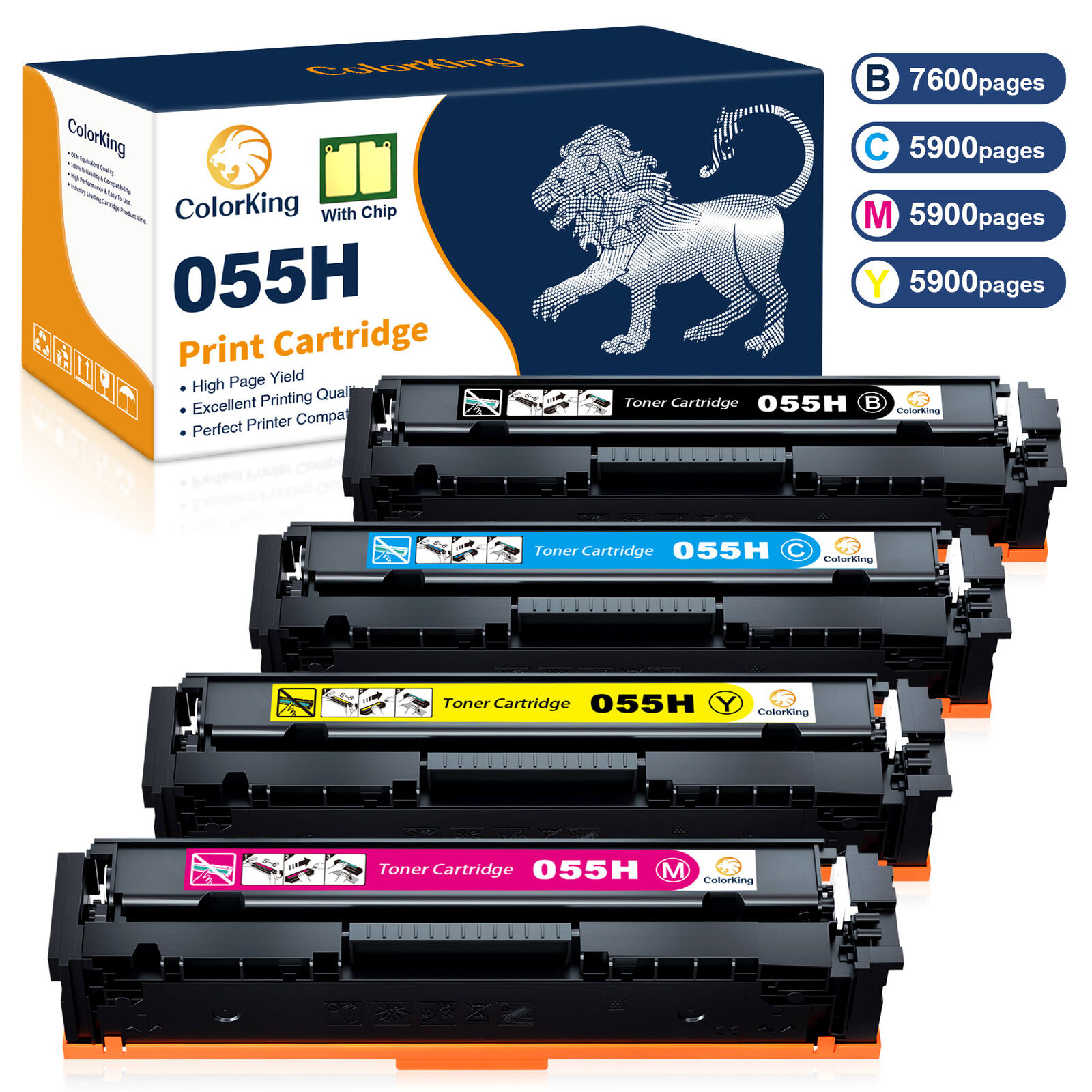 4pk HY 055H Toner Compatible For Canon With CHIP ImageClass MF743Cdw MF745Cdw 