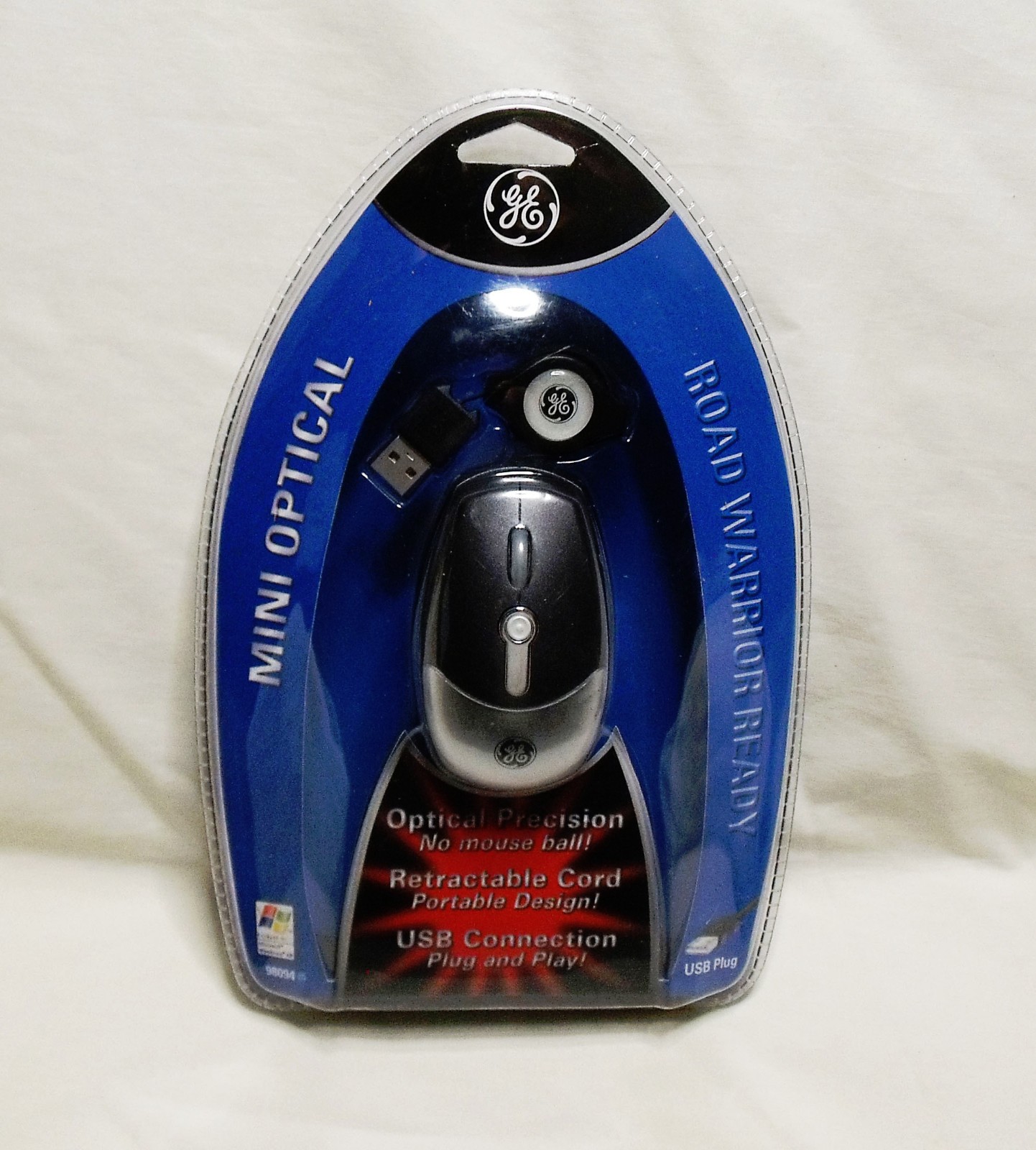 GE Mini-Mouse with Retractable Cord (98094) Optical Precision (new sealed)