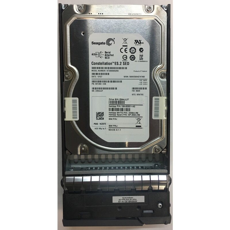 108-00301+A0 - NetApp 3TB 7200 RPM SAS 3.5" HDD for DS4243, DS4246 24 bay enc...