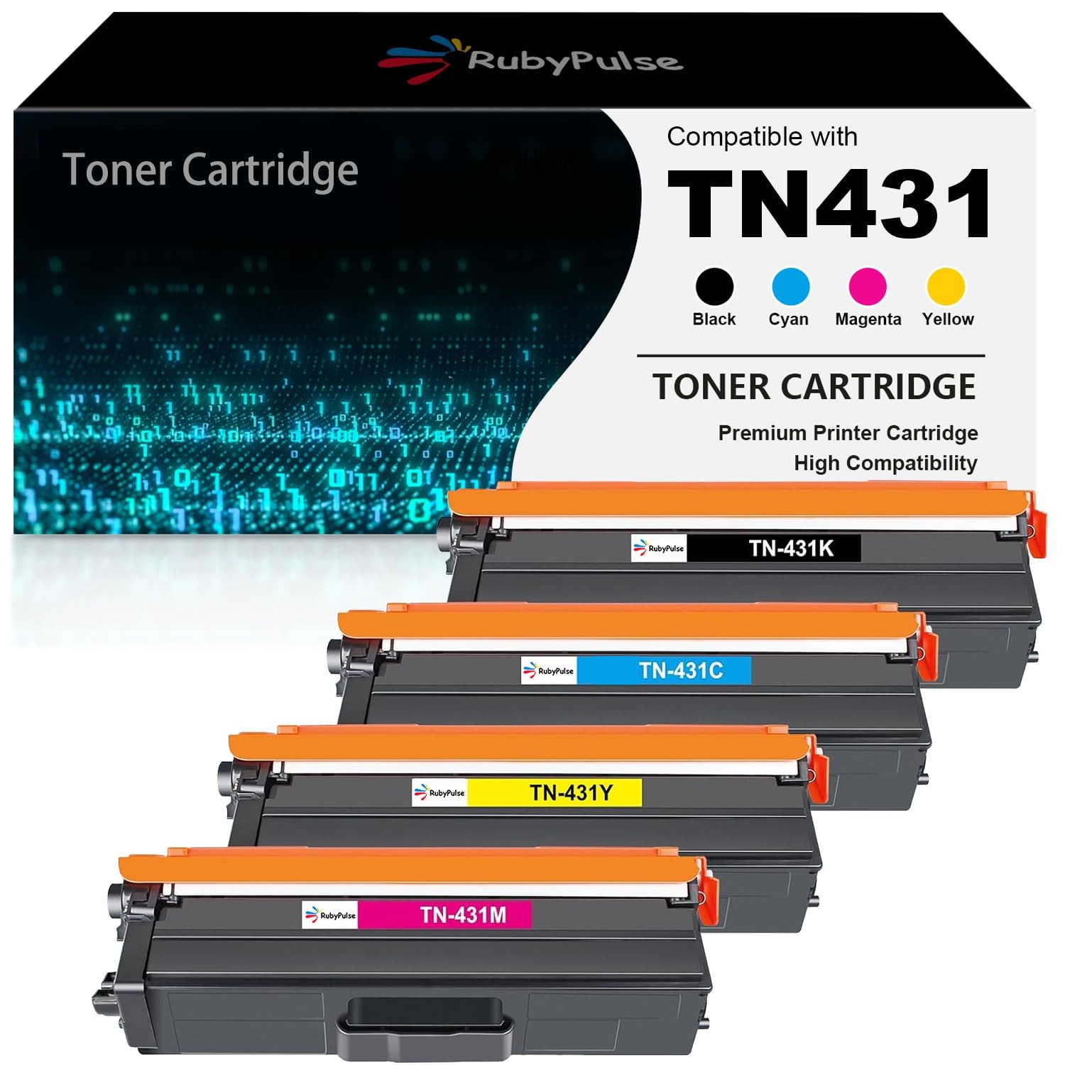** NEW Brother Toner | TN431 / TN-431 | Black / Color | Compatible | 4-Pack