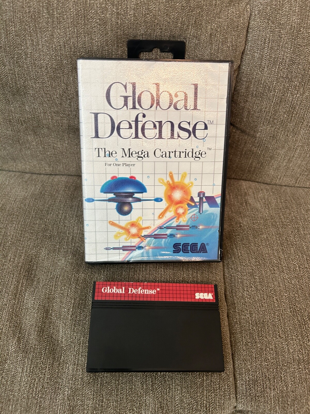 TESTED Cleaned Global Defense Game Cartridge for Sega Master System I & II SMS