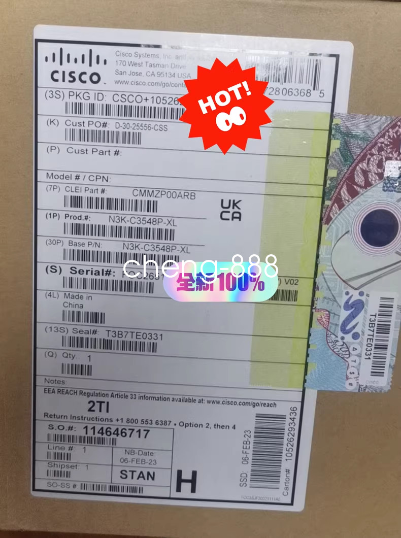 1PCS Cisco data center switch 48 port 10G N3K-C3548P-XL new via FedEx or DHL