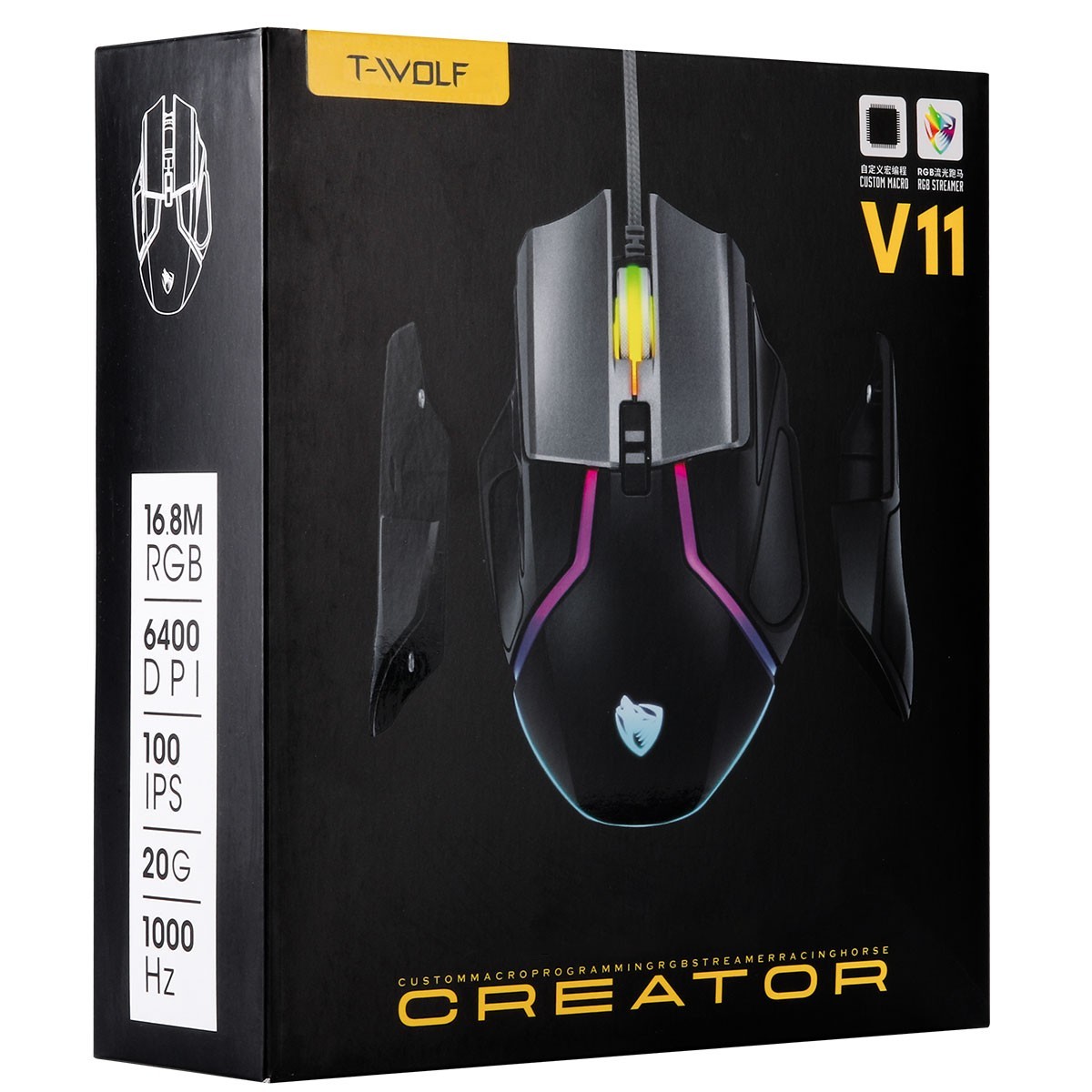 Adjustable DPI RGB Gaming Mouse Wired for PC Gamers, Gift for Boyfriends