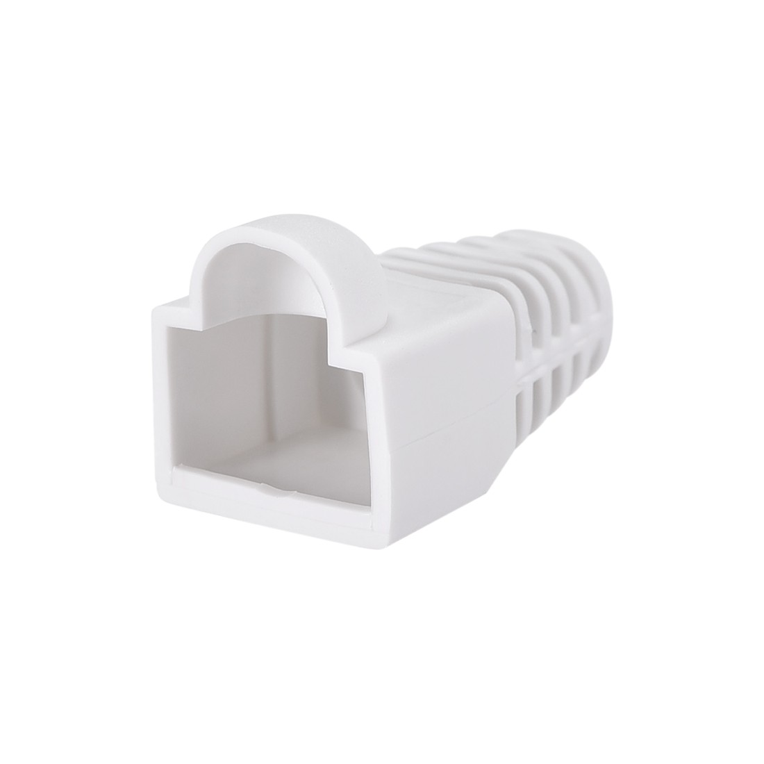 6mm Hole Dia White RJ45 Boots Cover Anti-Dust for Cable CAT5e CAT6e 100Pcs