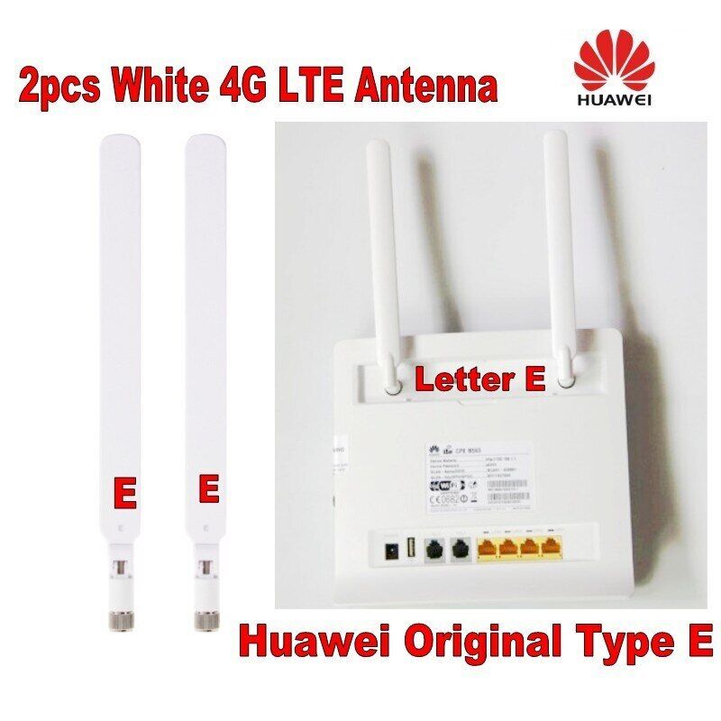 2Pcs 4G LTE External SMA Male Connector 5dbi Gain Wireless Letter E Antenna