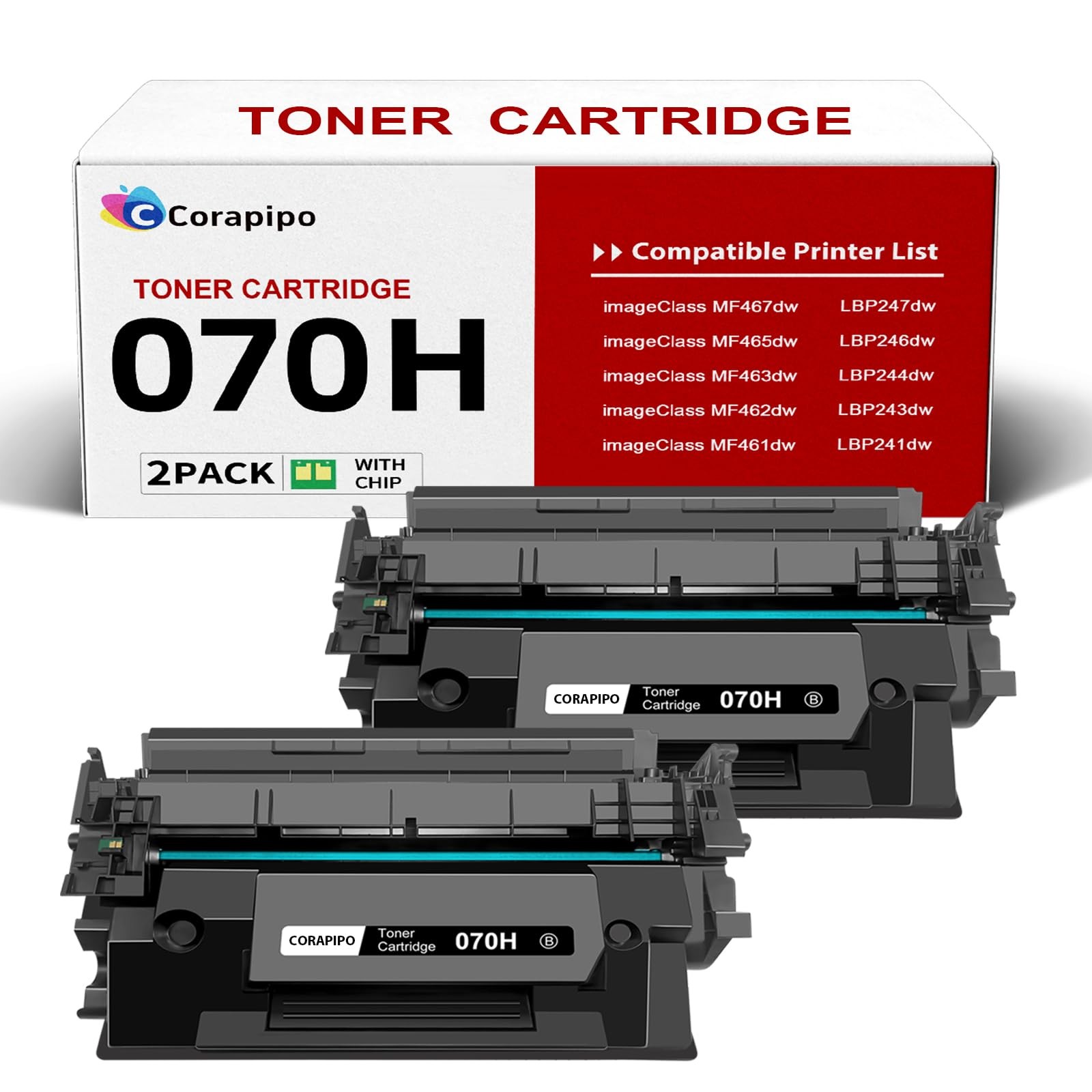 Corapipo 070H-2PK High Capacity Toner Cartridge for Canon MF465dw MF462dw