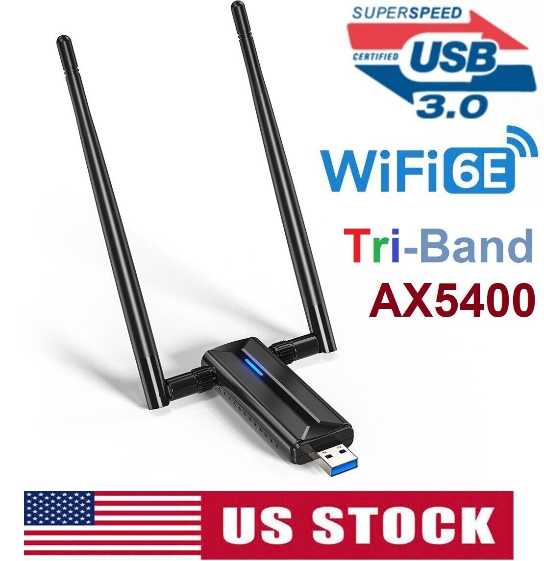 AX5400 WiFi6E Super Fast Gaming Wireless Adapter High Performance USB 3.0 Dongle