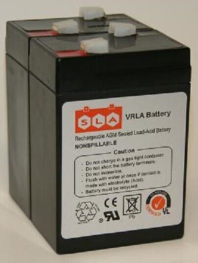 2 Pack - 6V 4.5AH Rechargeable Battery for Emergency Exit Lighting Systems