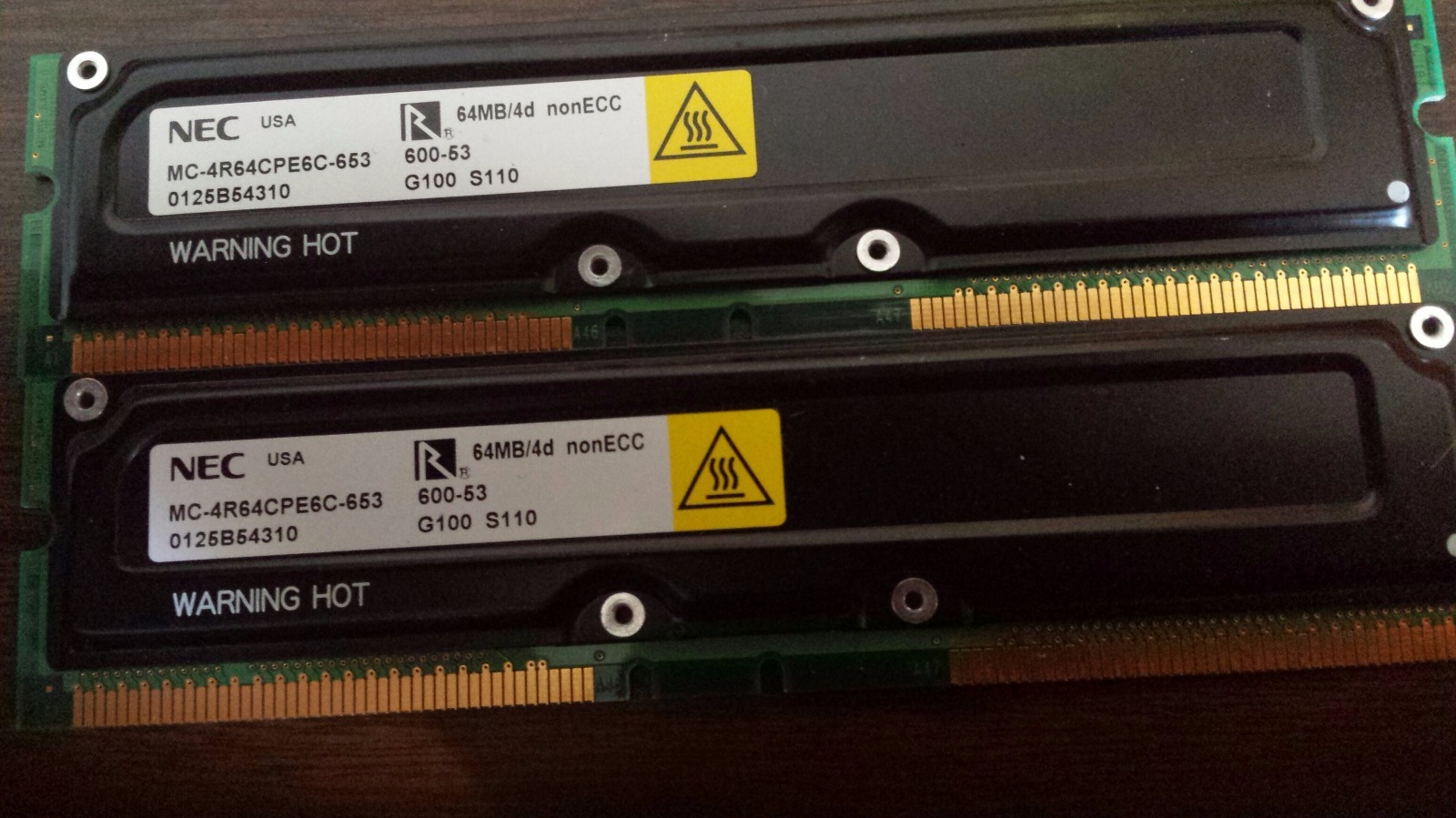 NEC 64 MB RIMM RDRAM Memory (MC-4R64CPE6C-653)
