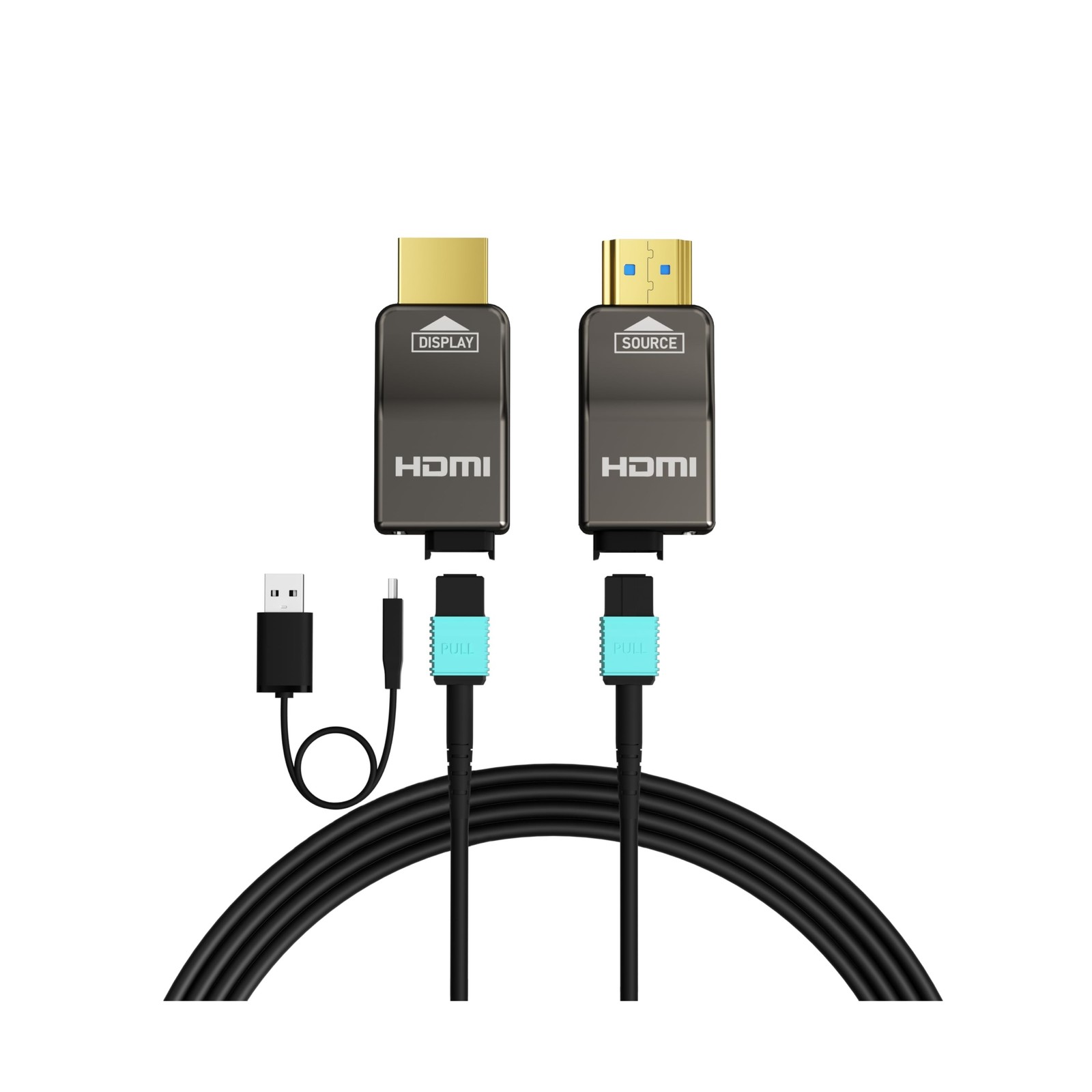 8K Detachable Full Fiber Optic Armored HDMI 2.1 Cable 50FT, Ultra High Speed ...