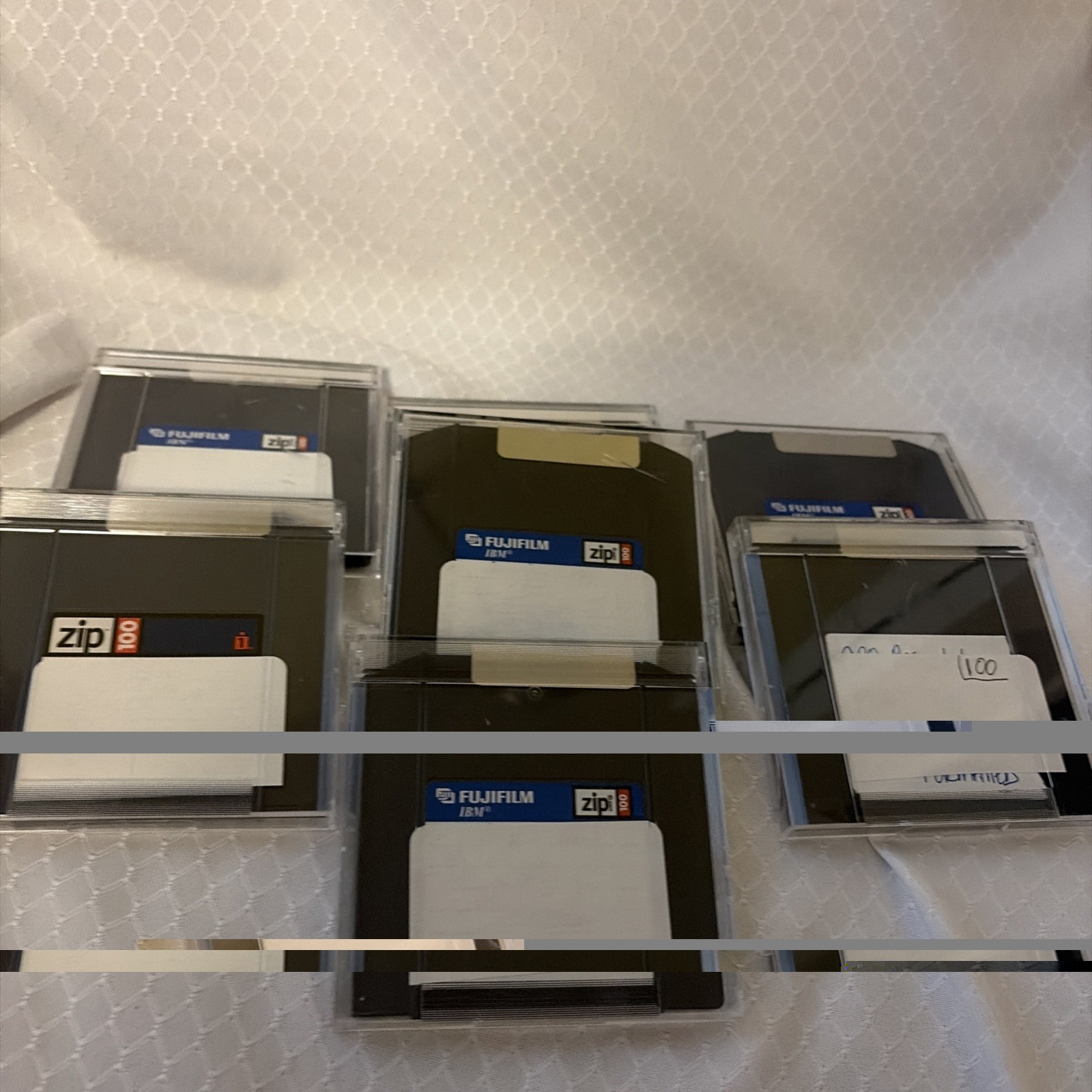 7 Iomega Zip Drive Fuji brand Zip 100 MB Disk PC Mac Disks with Case - used