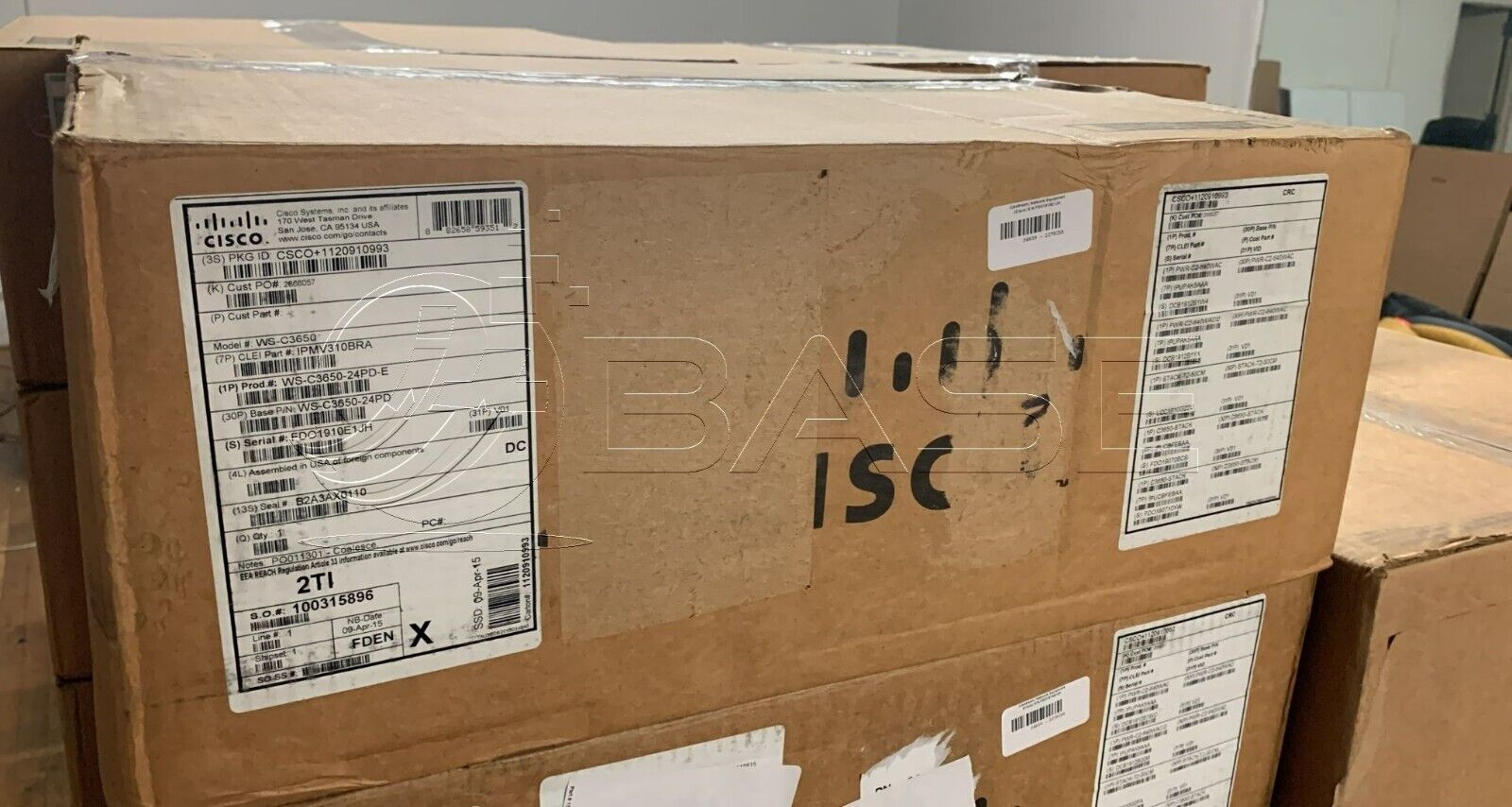 New Cisco WS-C3650-24PD-E Switch Dual Power, C3650-STACK-KIT & STACK-T2-50CM