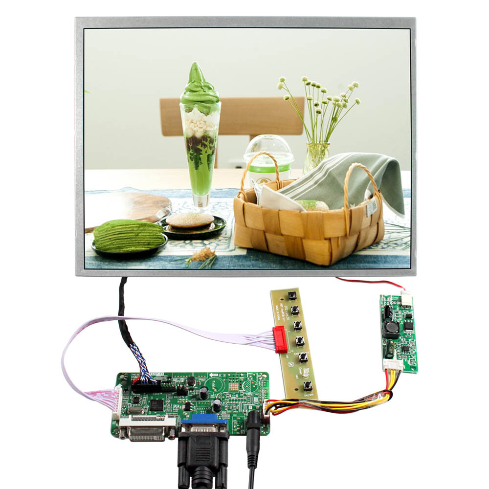 DVI VGA LCD Controller Board 12.1in 800X600 450nit LED Backlight TN LCD Panel