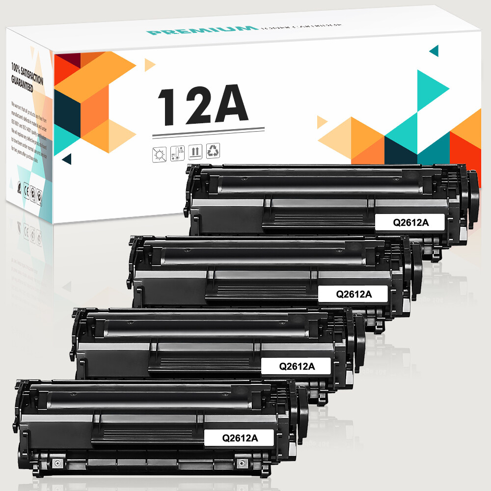 4PCS Q2612A 12A Toner Cartridge For HP LaserJet 1010 1020 1022n 1022nw 3050 3052