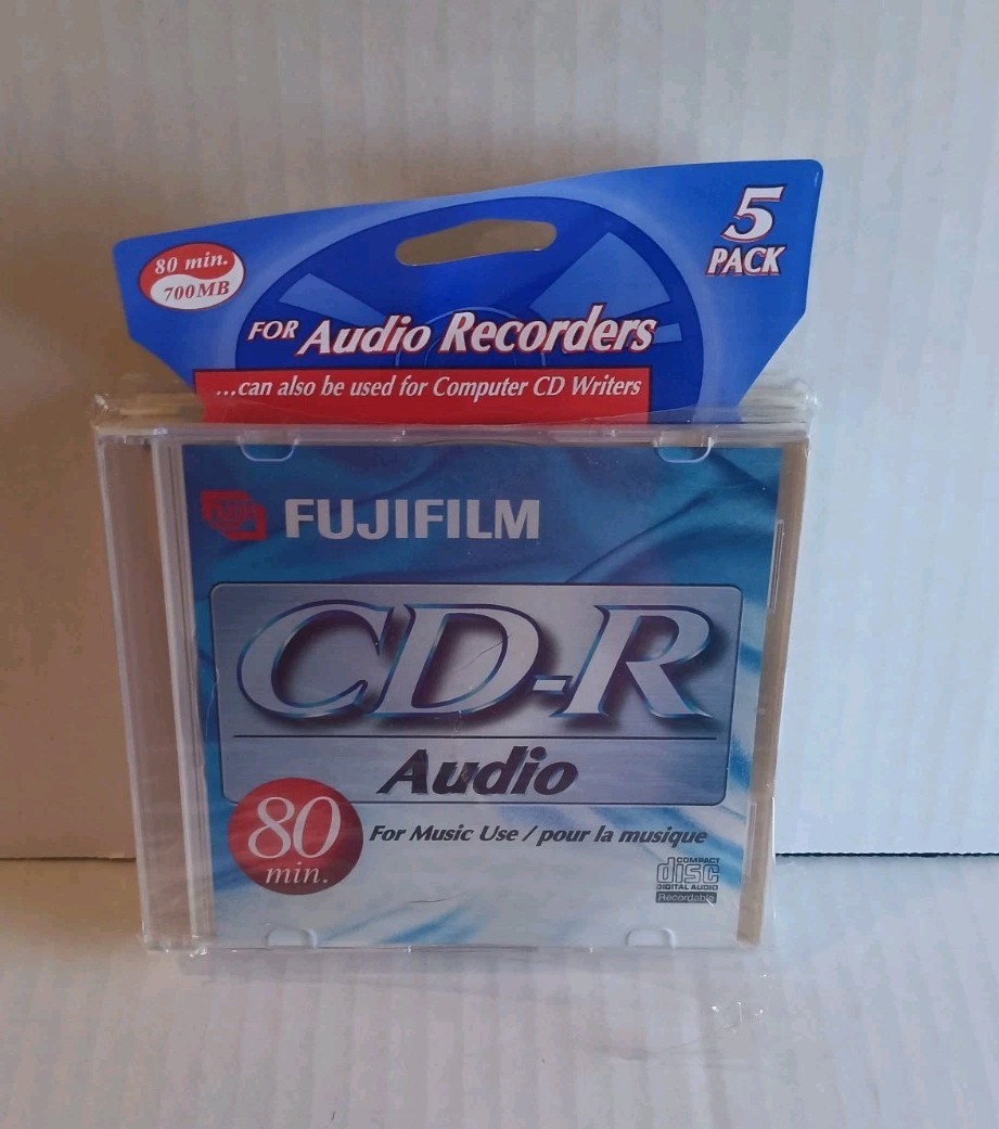 5pack Fuji Film CD-R Audio Disc 80min/700 MB New Sealed