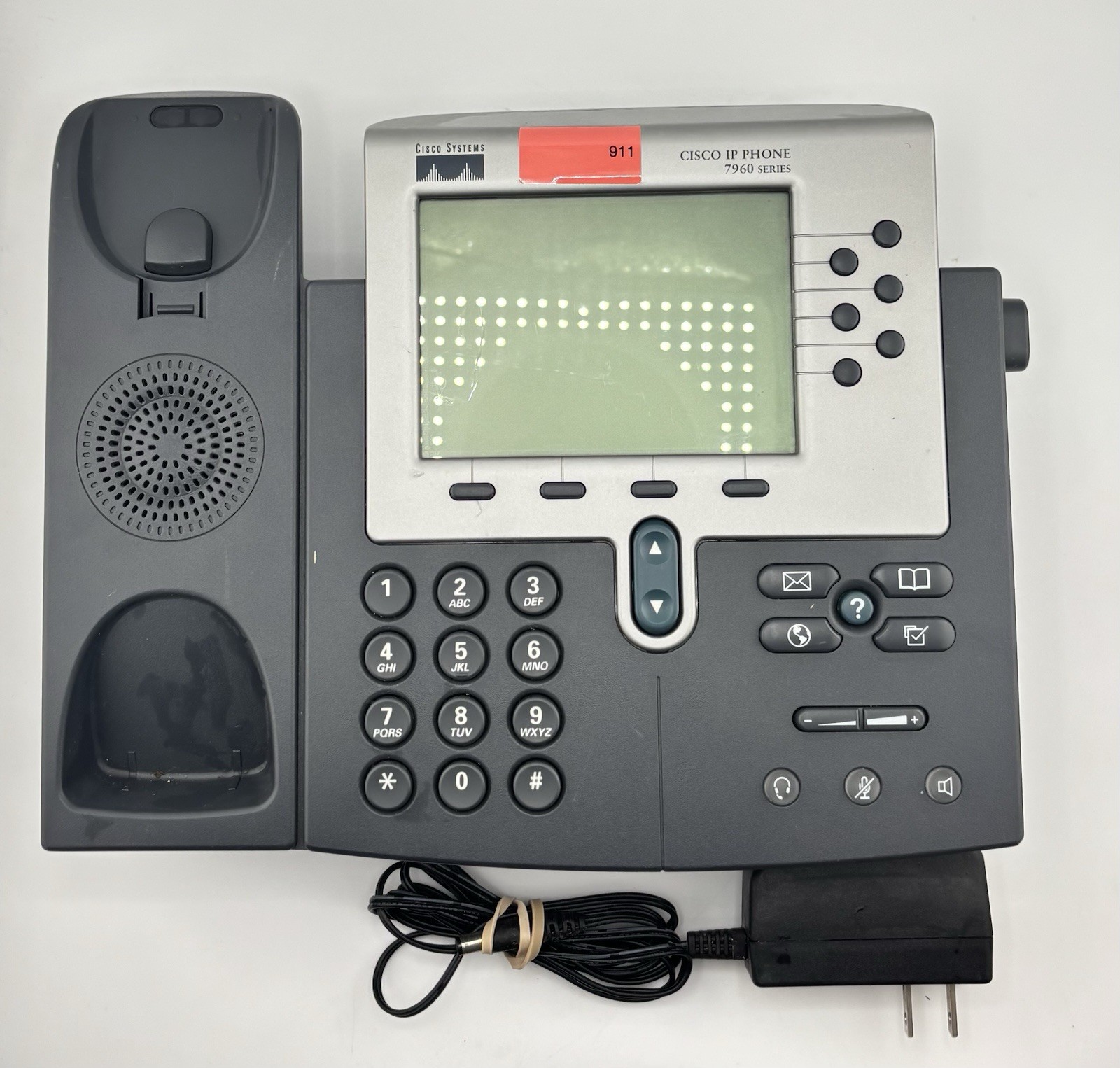 Cisco CP-7906G Unified IP Business VOIP Phone Tested Works Phone Cradle