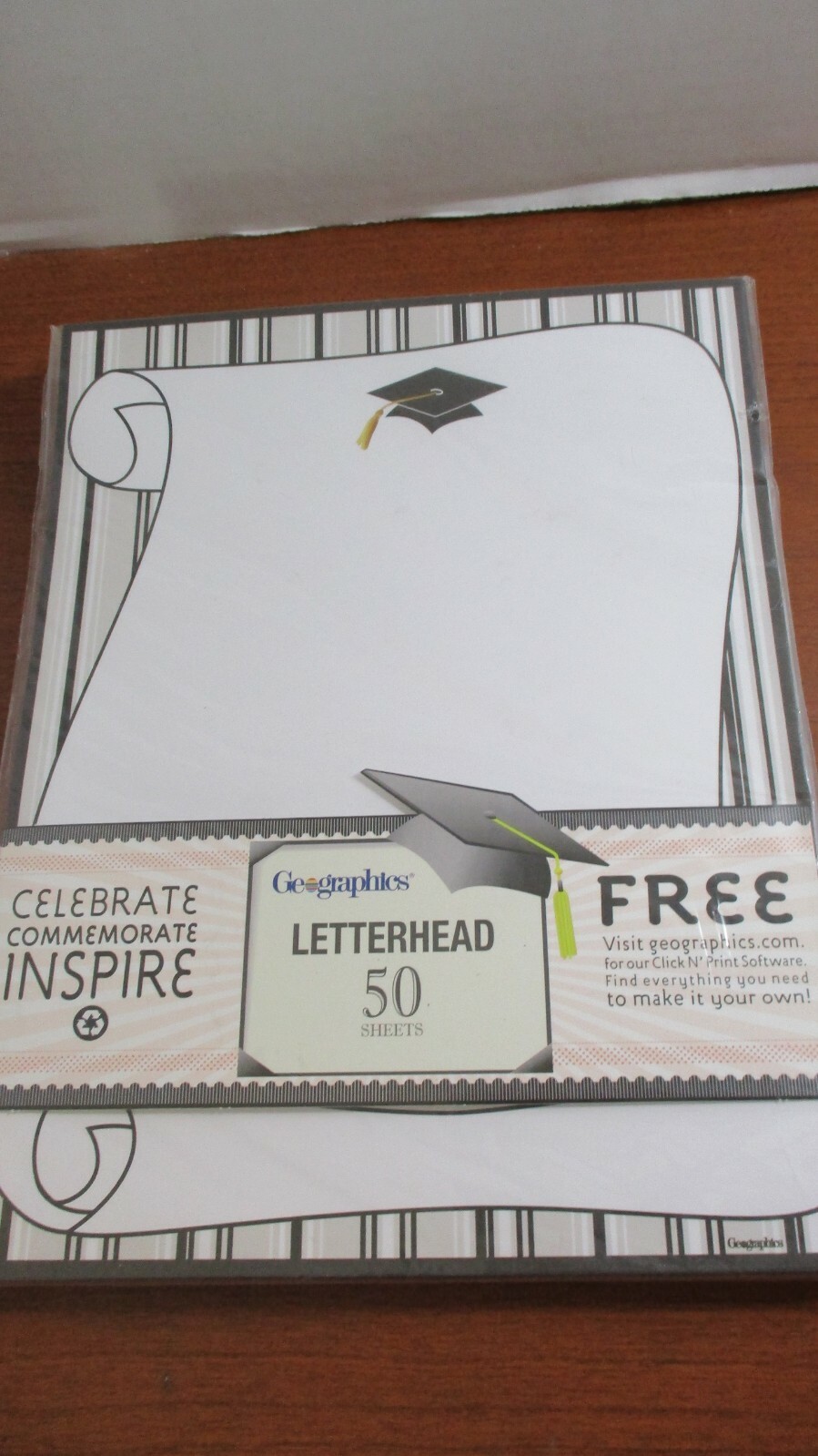 GEOGRAPHICS~GRADUATION LETTERHEAD COMPUTER PRINTER Scrapbook PAPER~50 Sheets~NIP