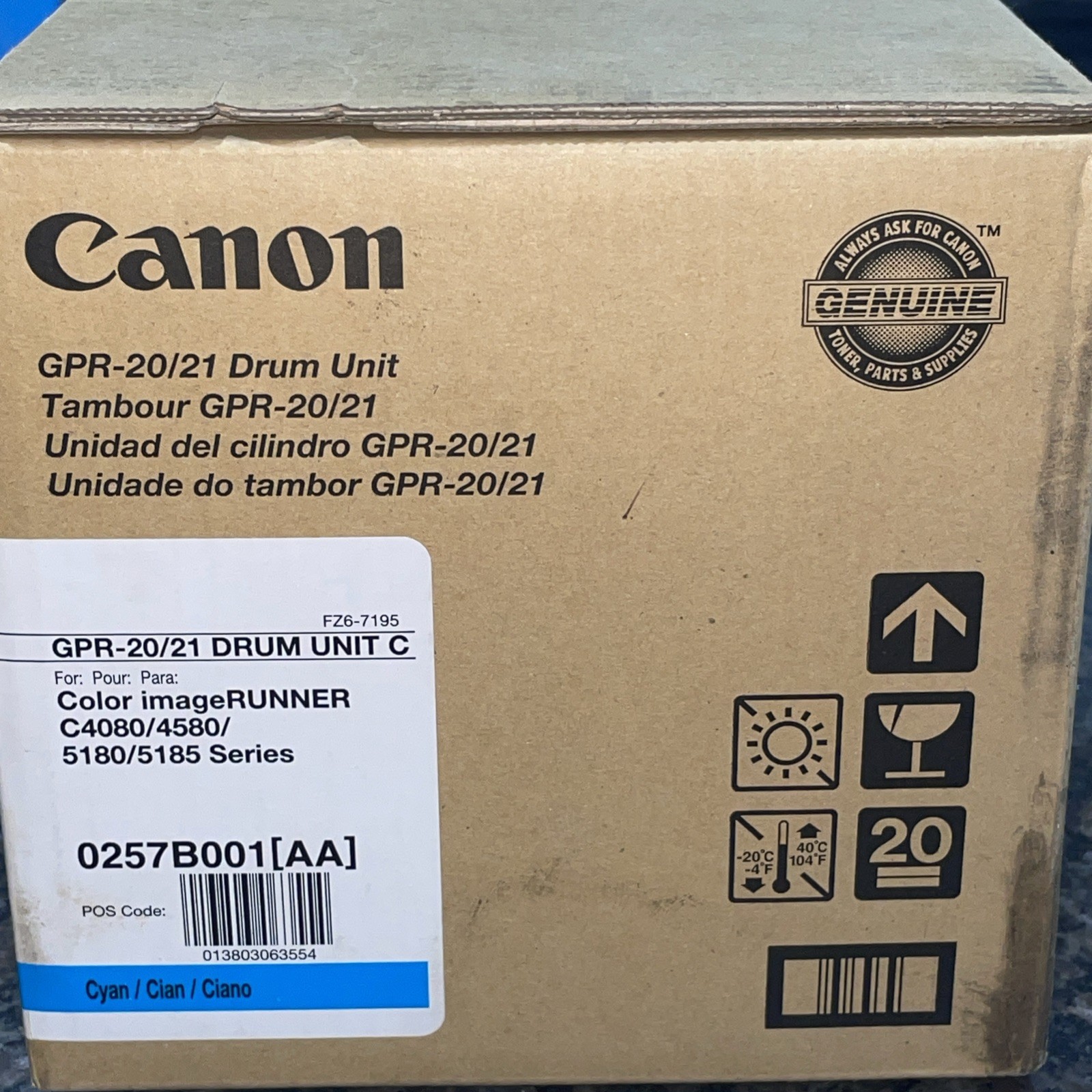 Canon GPR-20 / 21 Drum Unit Cyan , ImageRunner C4080 New In Box