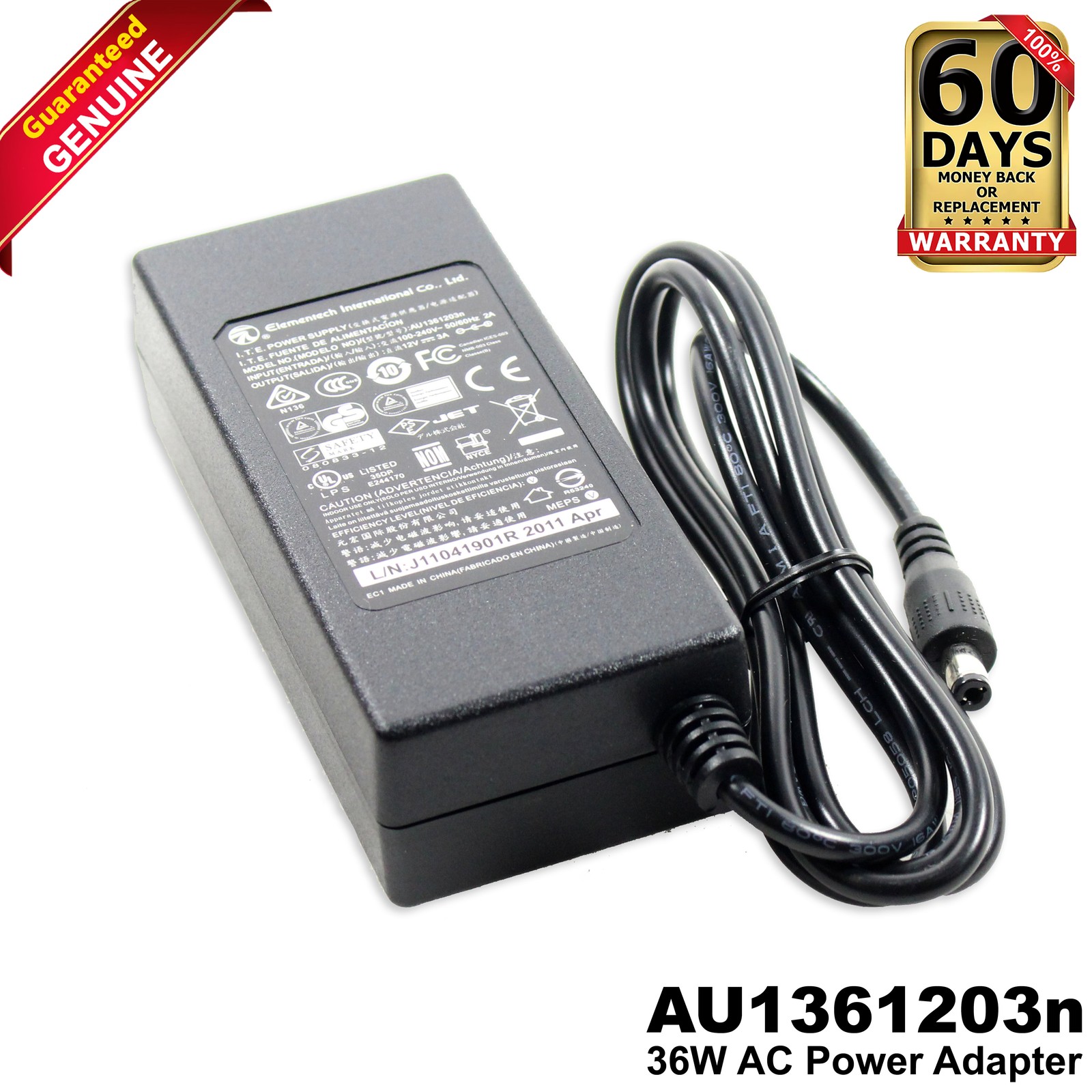 Lot of 2 Elementech International Laptop Power Adapter AU1361203N H091G RMJ69