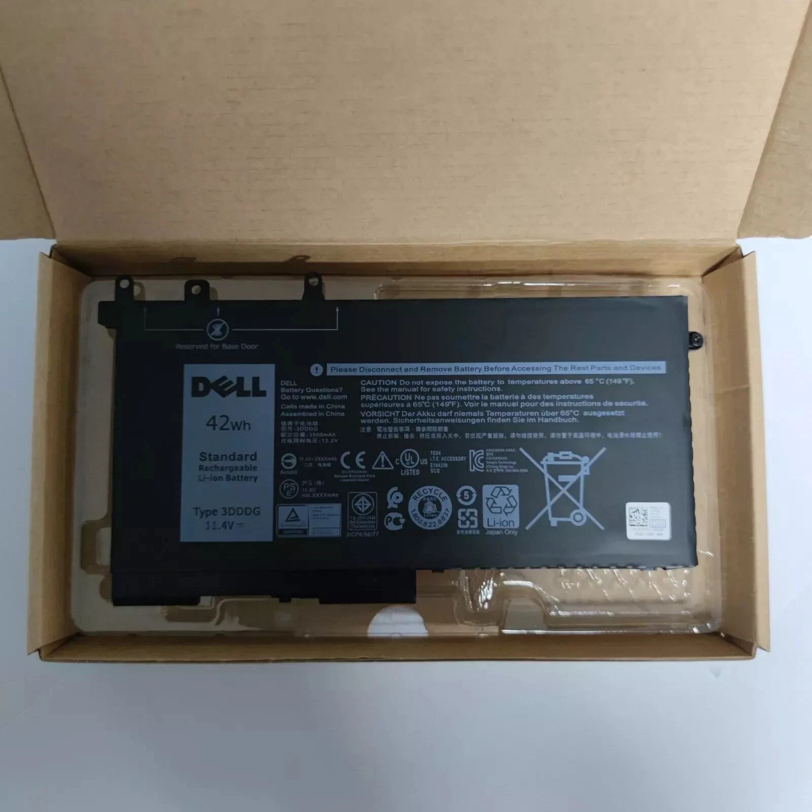 Genuine 3DDDG Battery For Dell Latitude E5280 E5288 E5480 E5490 Precision 3520