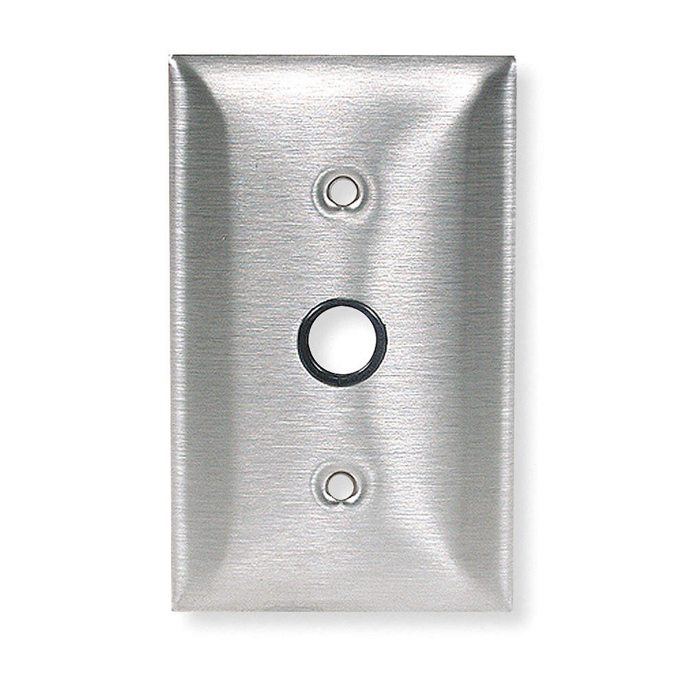 HUBBELL WIRING DEVICE-KELLEMS SS12 Plate,Wall,1 Gang,Silver 3D435