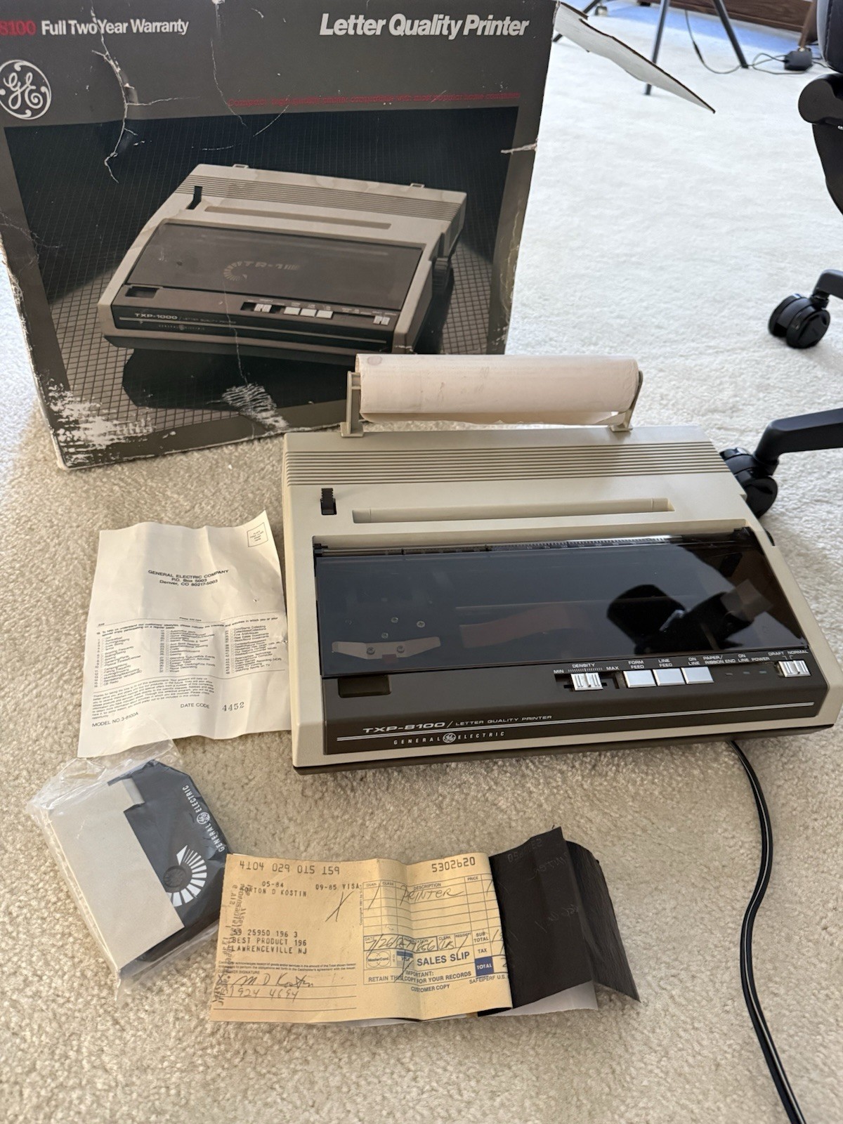 Vintage GE TXP-8100 Letter Quality Printer – Original Box – Atari Commodore