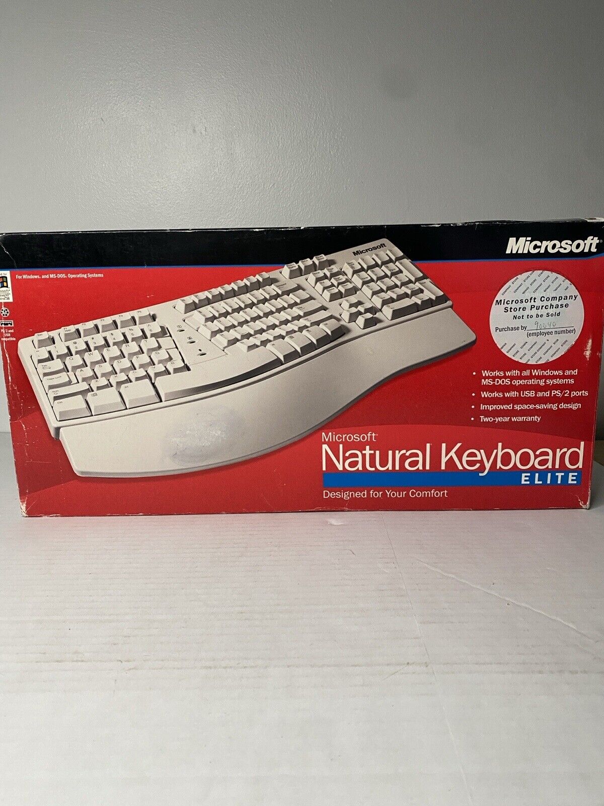 Vintage Microsoft Natural Keyboard Elite 1998 X04-61840 Ps/2 USB Tested Works