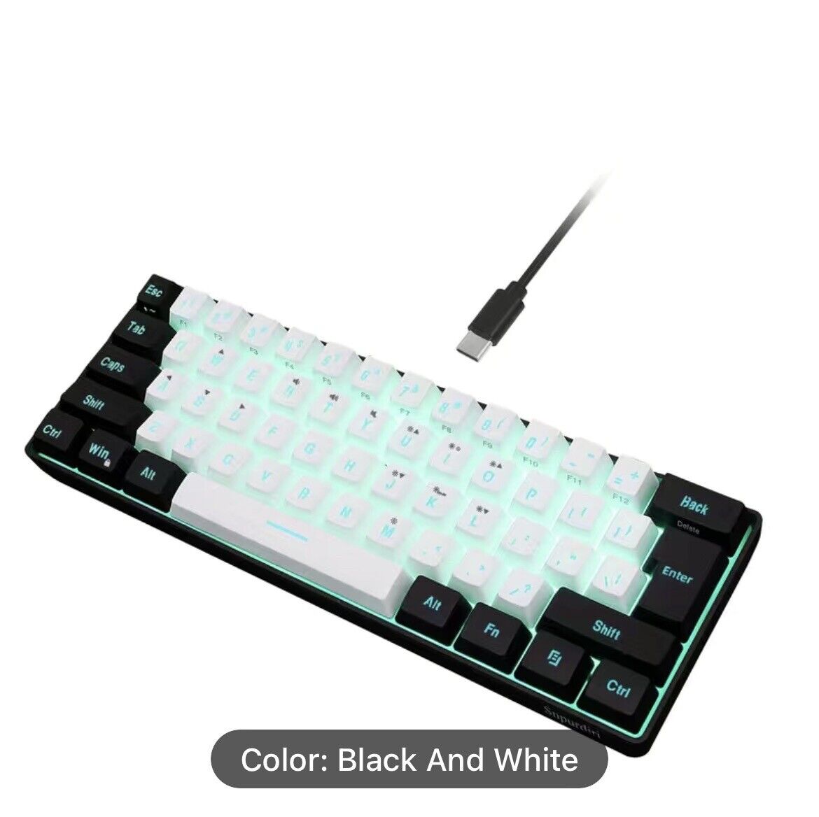 60% Wired Gaming Keyboard, RGB Backlit, Waterproof, Ultra-Compact Mini Keyboard