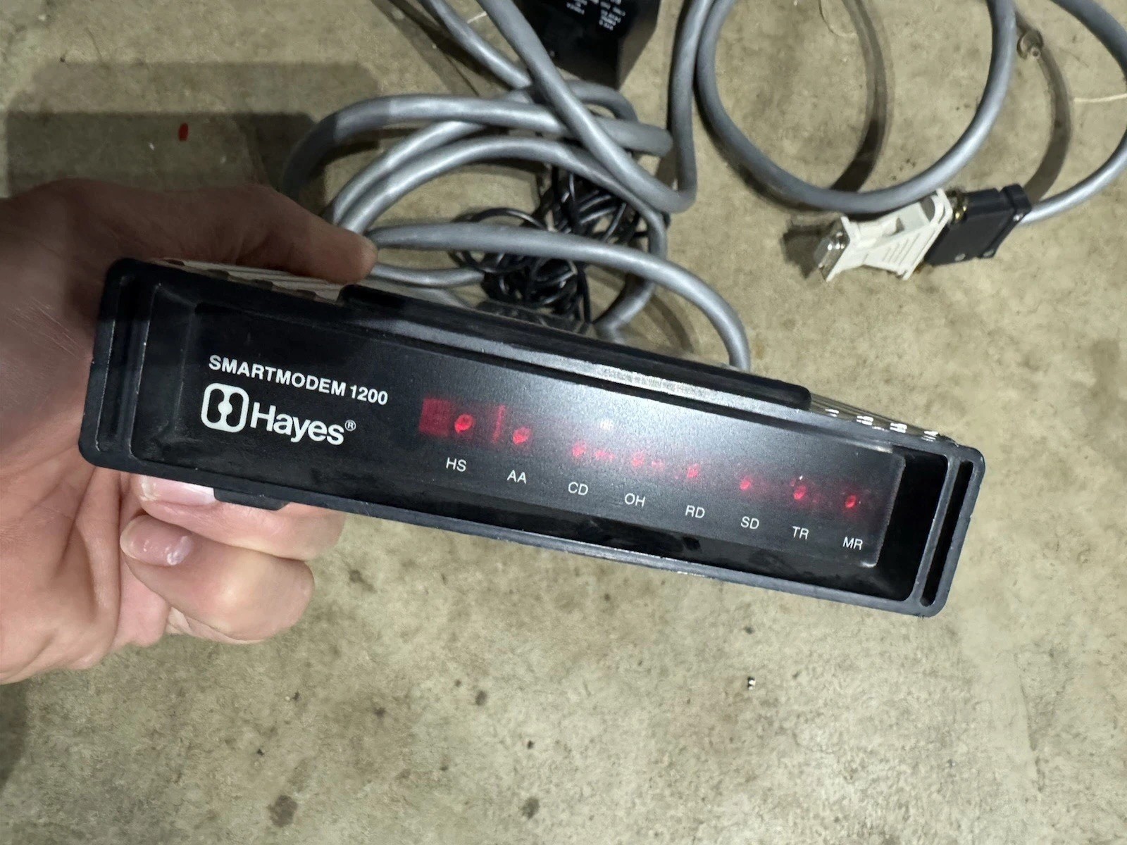 Hayes Smartmodem 1200 External Dial-Up Modem with Power Supply