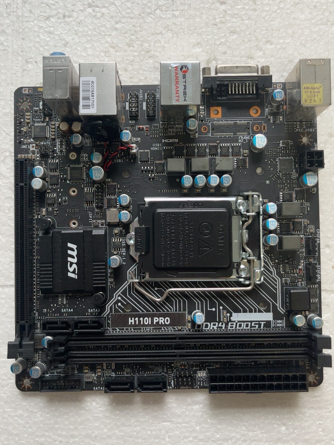 FOR MSI H110I PRO LGA1151 DDR4*2 32GB HDMI DVI-D Mini-ITX Motherboard Test OK