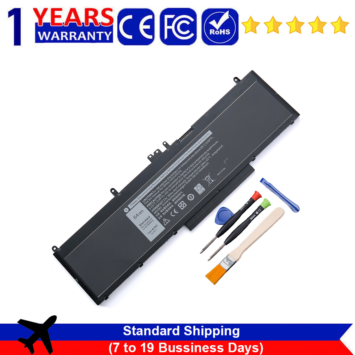 84Wh 11.4V WJ5R2 4F5YV Battery For Dell Precision 3510 M3510 Latitude 5570 E5570