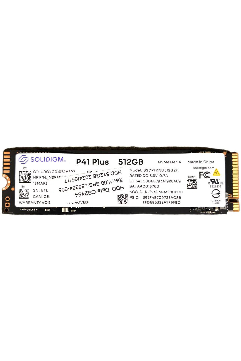 SolidIGM 512GB NVMe SSD 80mm Solid State SSDPFKNU512GZH