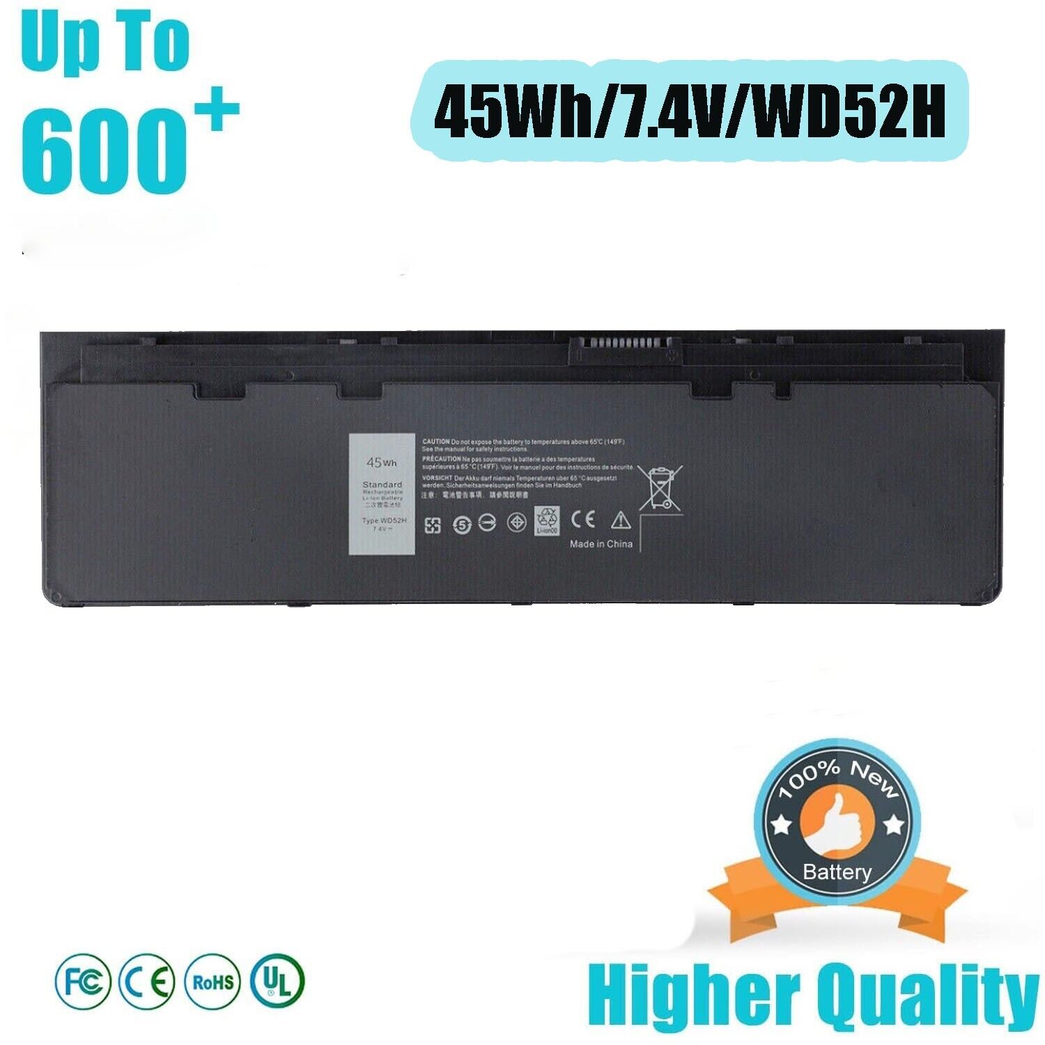WD52H Battery for Dell Latitude E7240 E7250 GVD76 VFV59 451-BBFW KWFFN 45Wh 7.4V