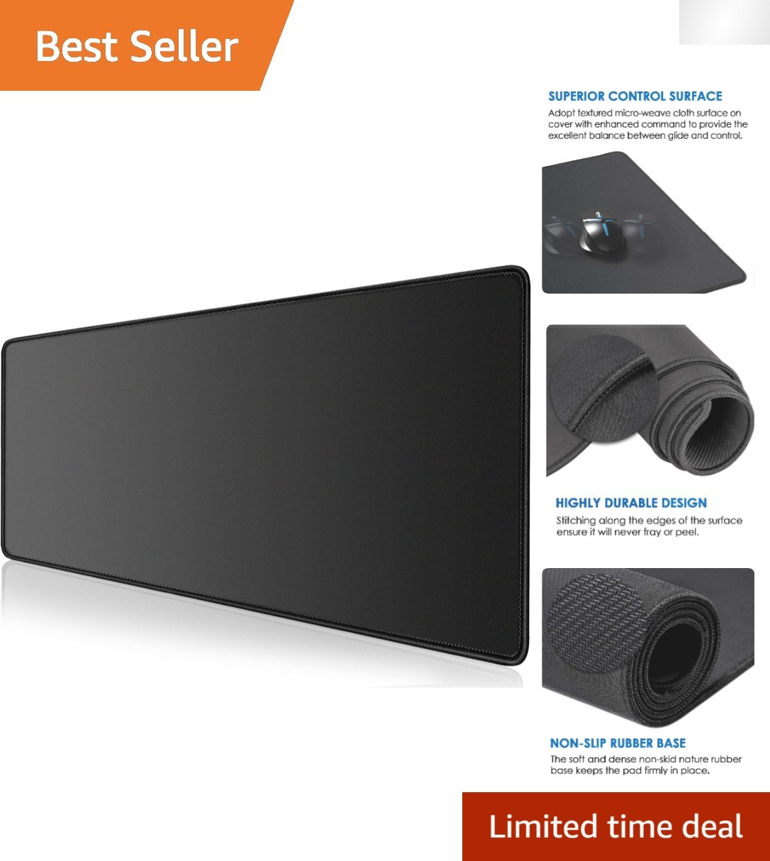 Extra-Large 31.5" x 11.8" Gaming Mouse Pad - Precision Control & Durability