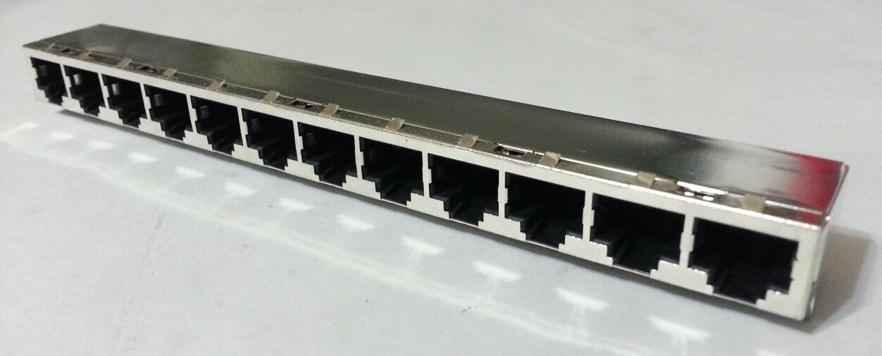 12Port Ethernet Jack Connector Shielded Modular RJ-45 CAT5 8P8C 95676-012-2 48pc