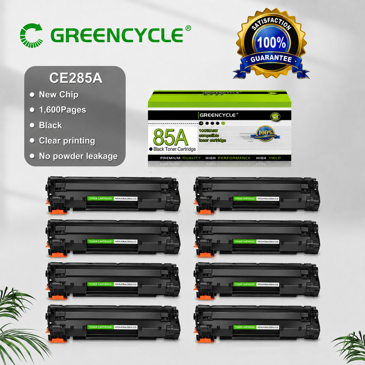 8PK CE285A 85A Toner Cartridge for HP LaserJet Pro M1212nf M1132 M1130 M1134