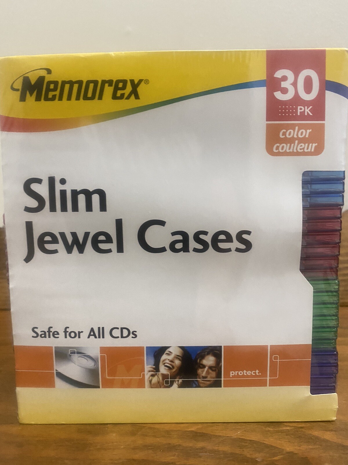 Memorex CD Slim Jewel Cases 30PK In 5 Different Colors NEW SEALED