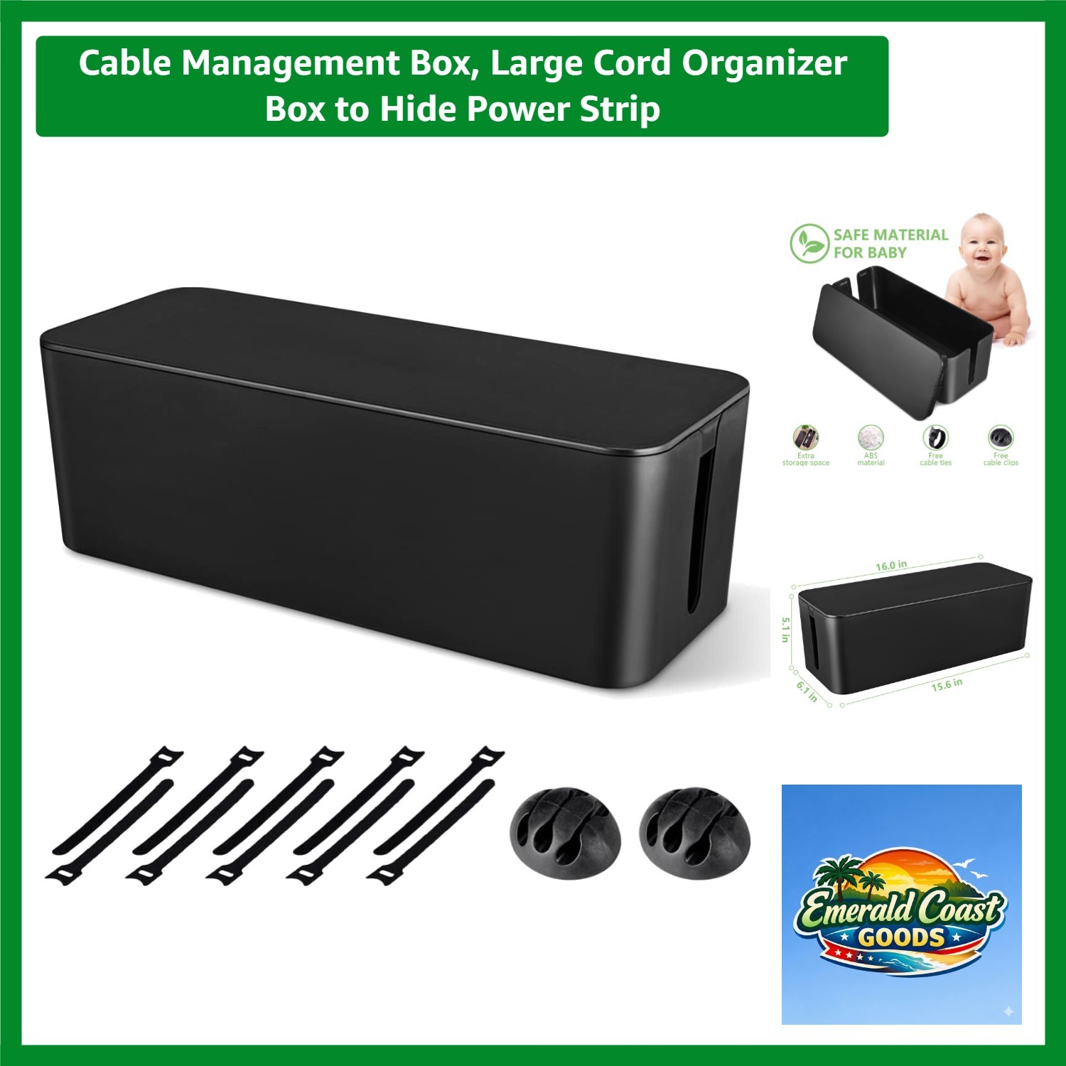 Durable Multi-Purpose Cable Management Box - Protects Wires and Enhances Safety