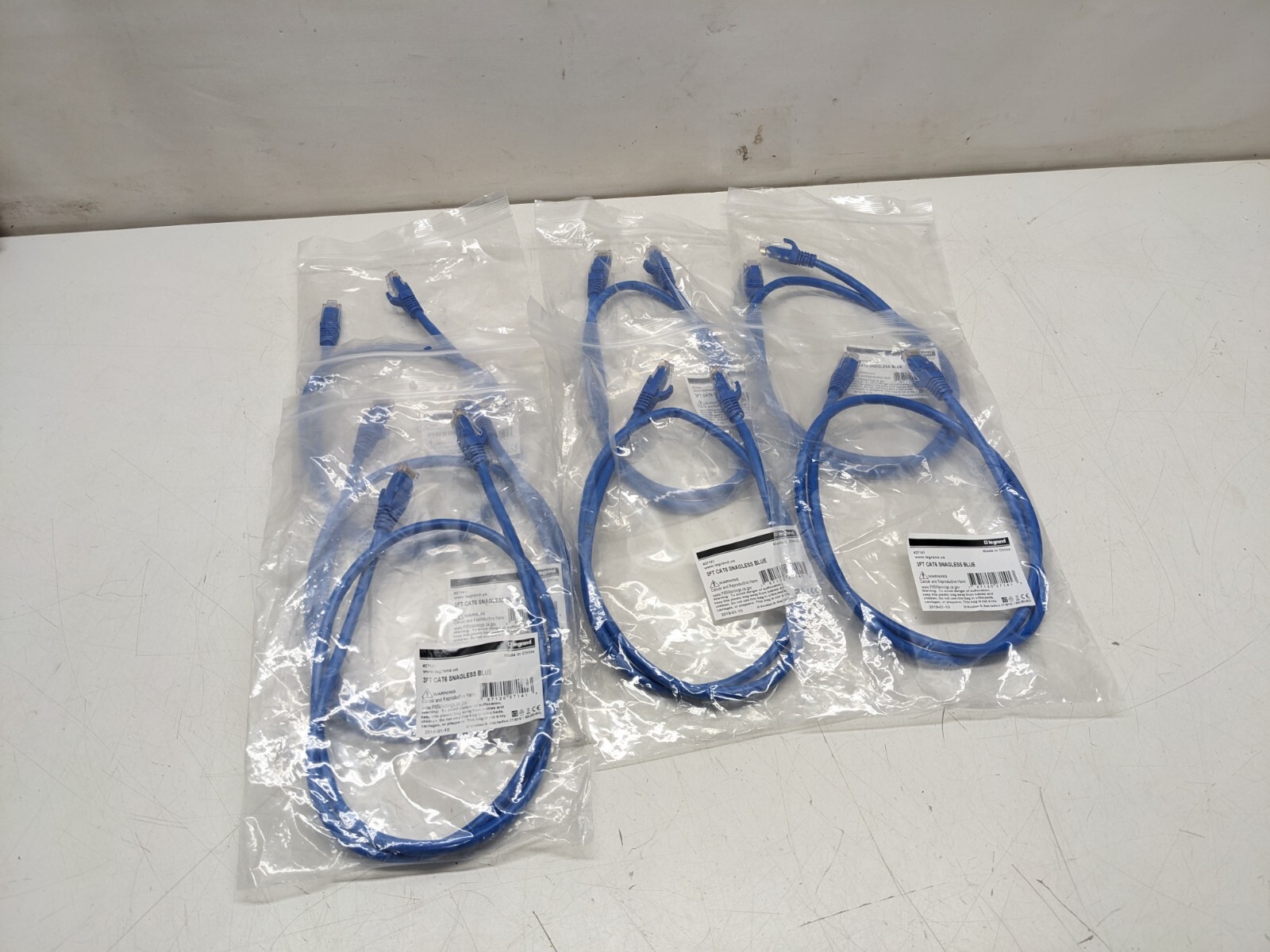 6pcs Lot Legrand 3FT CAT6 Snagless Blue LAN Network Cable