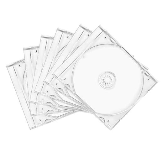 6PCS Standard Single Clear CD Jewel Case, 10 mm Thin Plastic 6 PCS Transparent