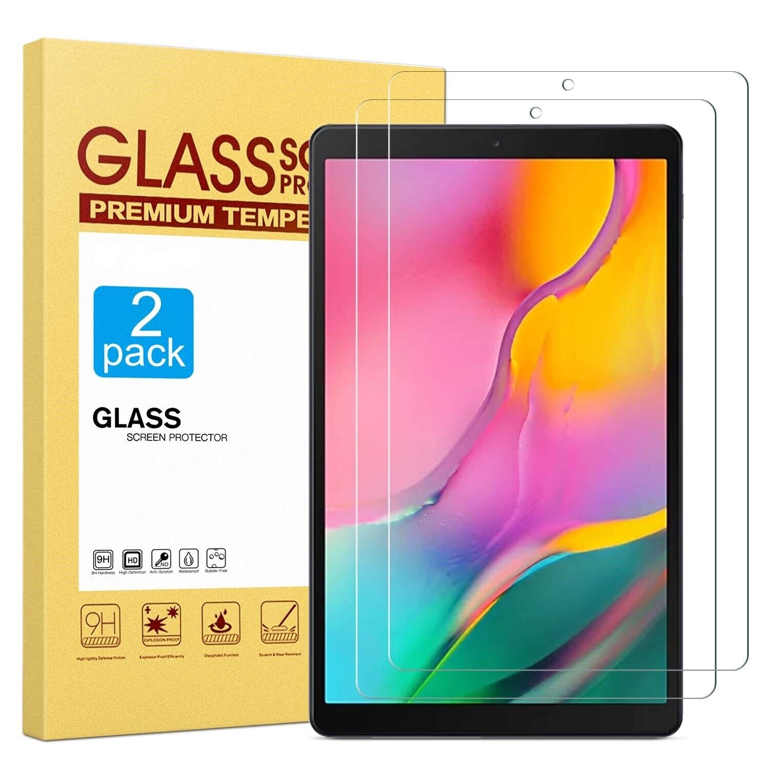 2 PCS Tempered Glass Screen Protector for Samsung Galaxy Tab A 10.1 SM-T510/T515