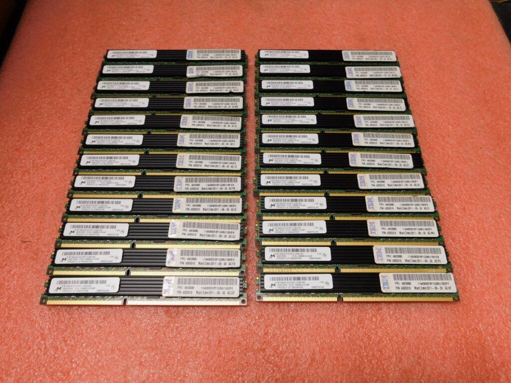 192GB (24x8GB) MICRON DDR3 PC3L-10600R SERVER RAM -- MT36KDZS1G72PZ-1G4D1AD