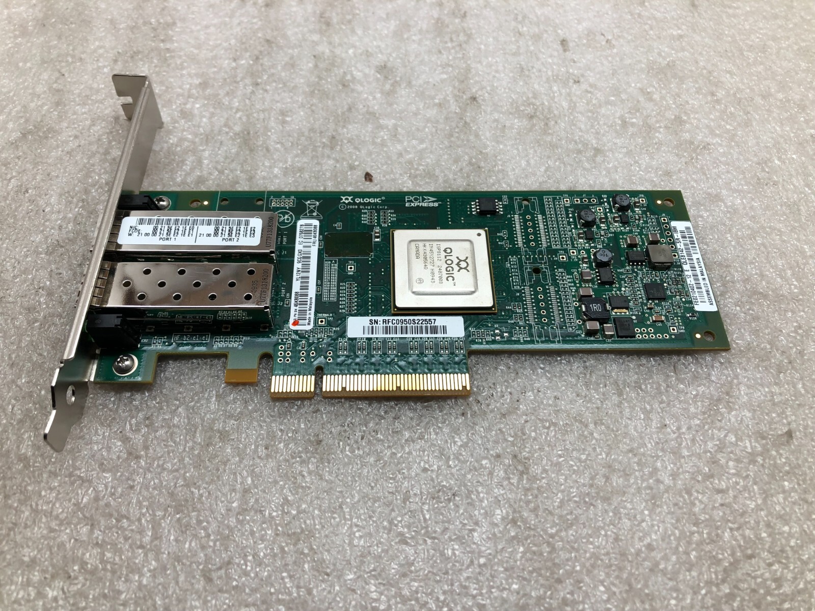 QLE8142-SR-IBM, 46K8088, IBM 10Gbps Dual Port PCIe x8 FCoE Ethernet Adapter F SH