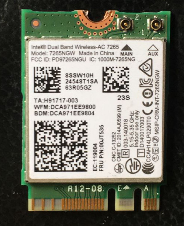 Intel 7265ngw ac dual band  Wireless AC NGFF Card 00JT535 for lenovo thinkpad