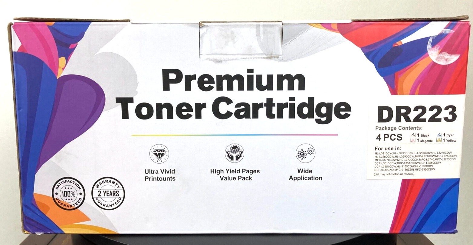 EZink, 4 Piece, Premium Toner Cartridge DR223