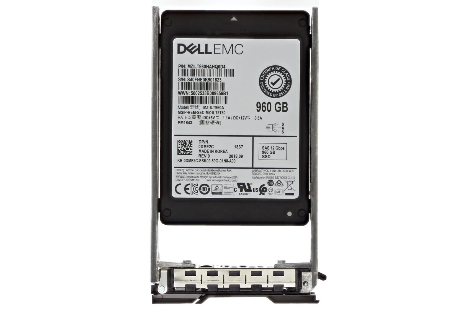 Dell DMF2C Samsung PM1643E Series 960GB Internal Solid State Drive