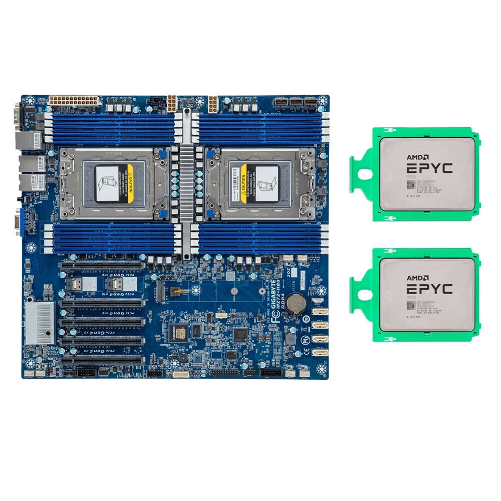 AMD EPYC 7532x2+ Gigabyte MZ72-HB0 Dual Socket + Fractal Design North XL