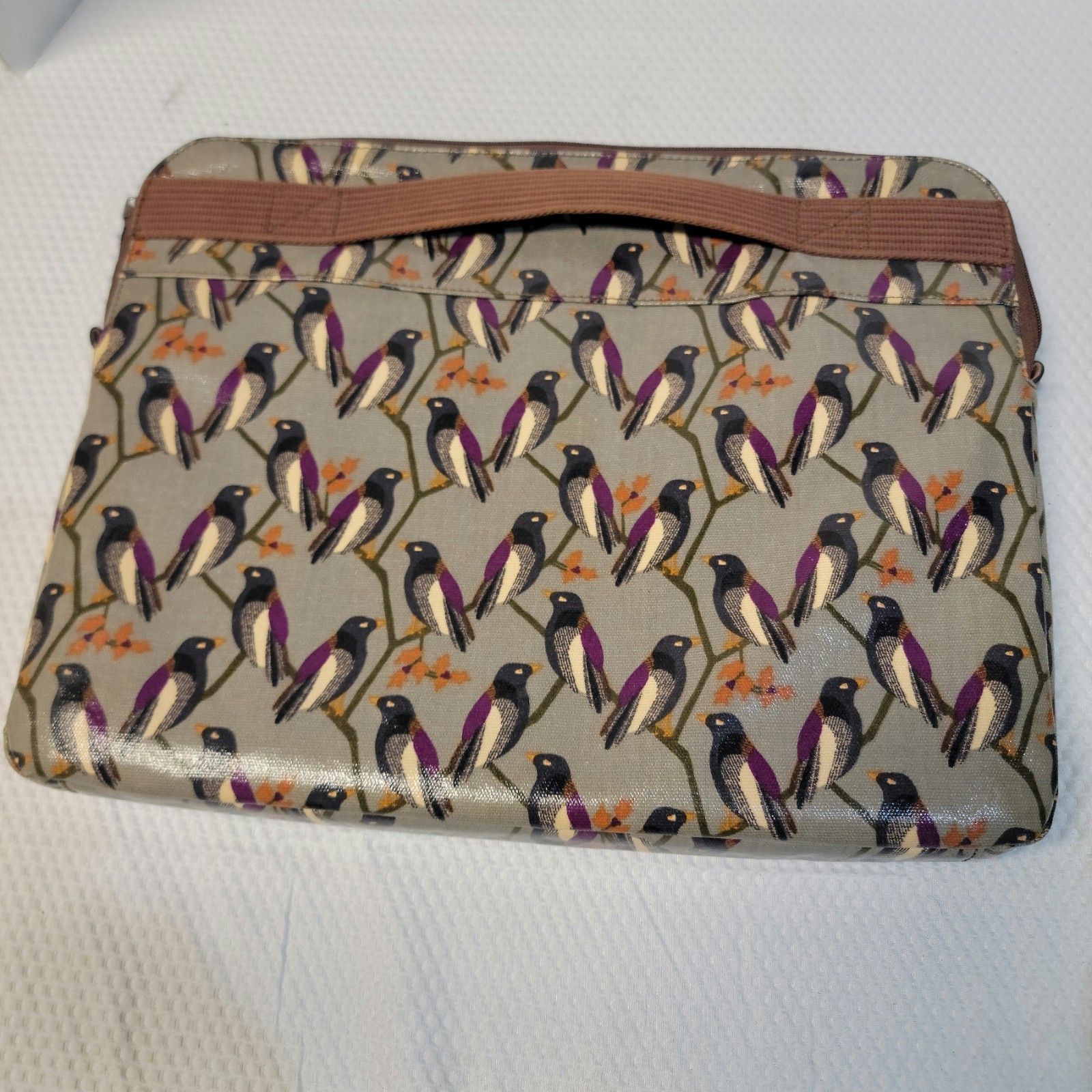 Fossil Key-Per Laptop/Tablet Sleeve - Songbird Bird Print - Coated Canvas 15x13