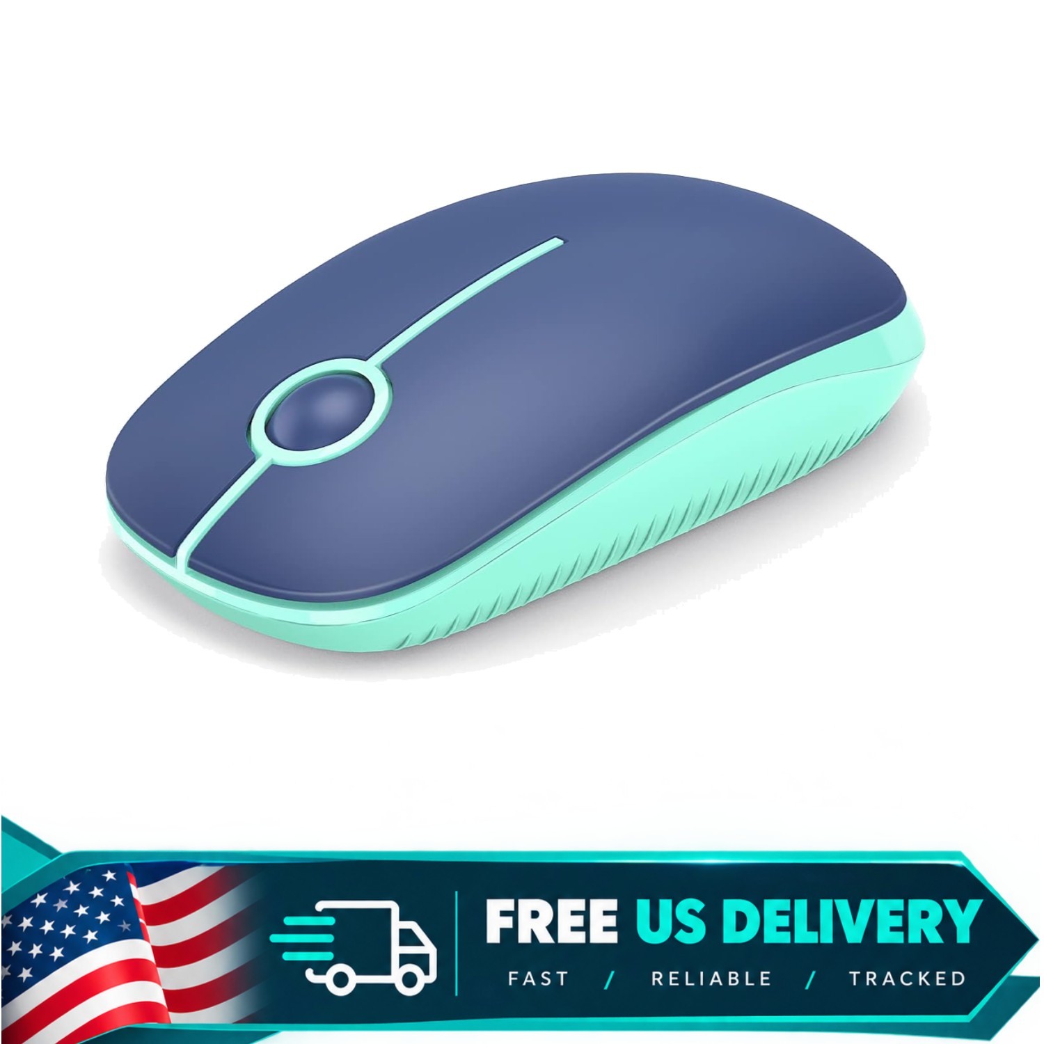 Wireless Mouse 2.4G Bluetooth Laptop Mouse Blue Green Slim Portable Ambidextrous